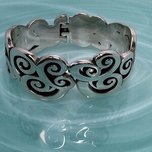 Brighton Silver and Black Swirl Bracelet.
